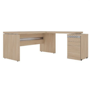 MESA EM L COM EXTENSÃO GAVETEIRO PE50